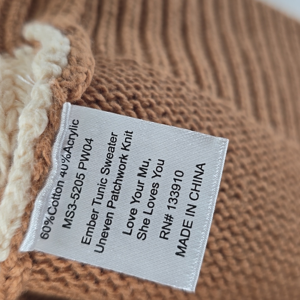 Show Me Your MuMu Enber Tunic Brown and Cream Knit Sweater - Picture 9 of 10